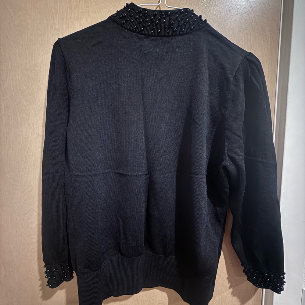 H&M Black Sweater with Beaded Accents